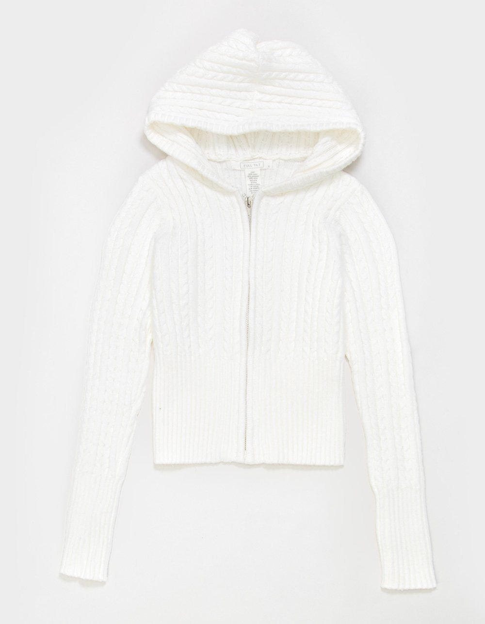 FULL TILT Cable Girls Zip-Up Hoodie - CREAM