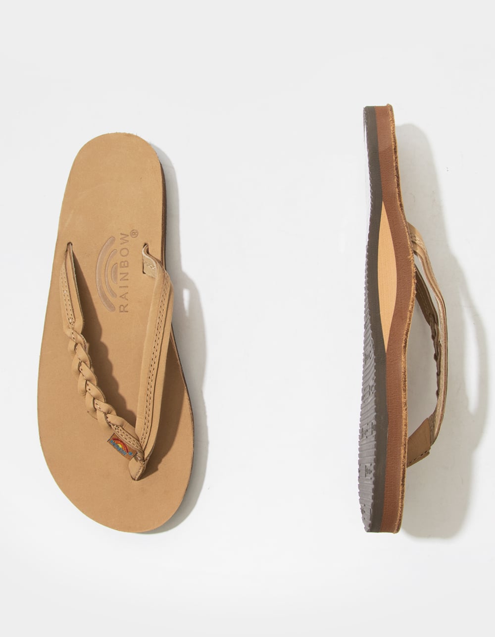 RAINBOW Flirty Braidy Womens Flip Flops - SAND