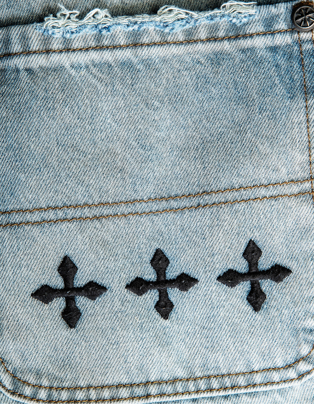 AFFLICTION Black Night Mens Wide Leg Jeans - LIGHT WASH