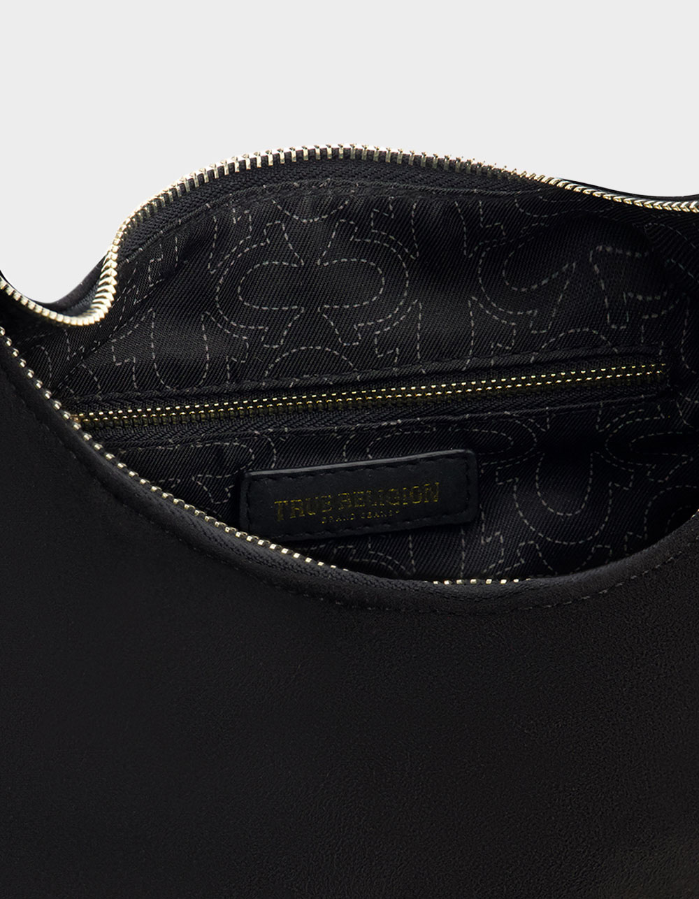 TRUE RELIGION Horseshoe Link Soft Hobo Bag - BLACK