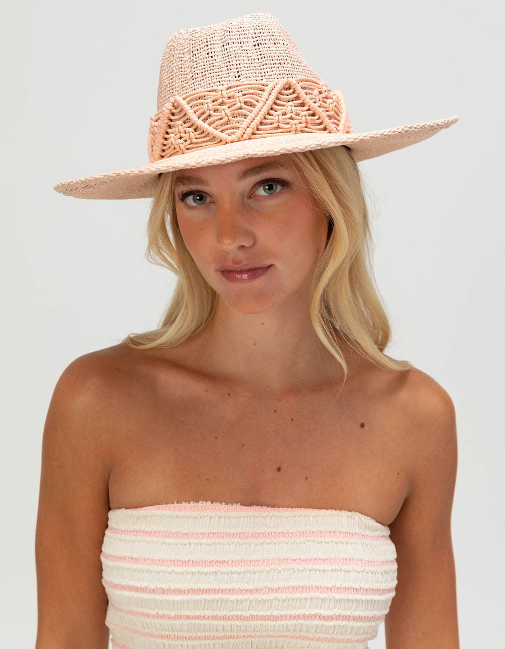 BRIXTON Matteo Womens Straw Hat - PINK