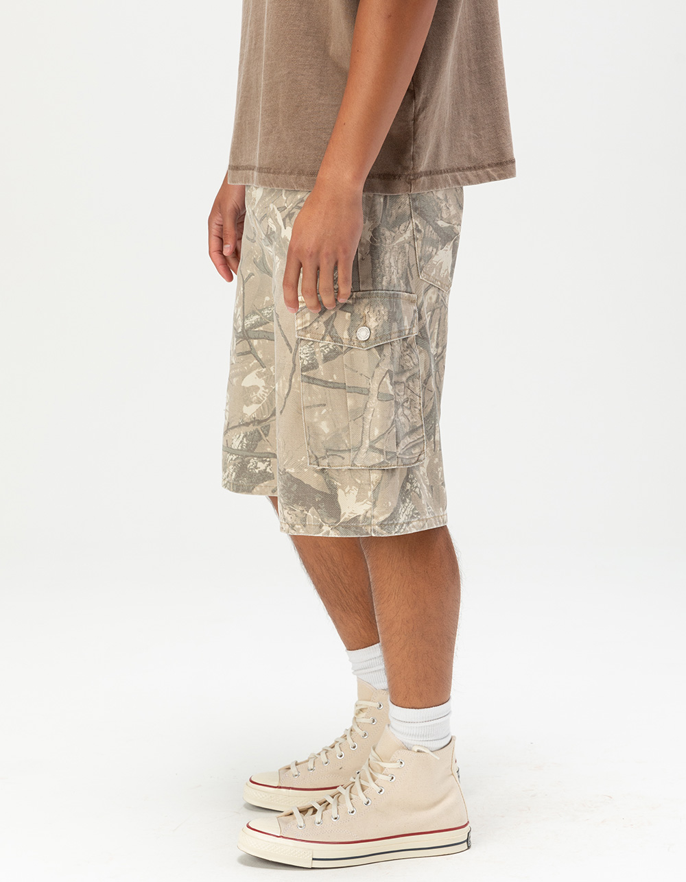 RSQ Mens CAMO Cargo Jorts - KHAKI