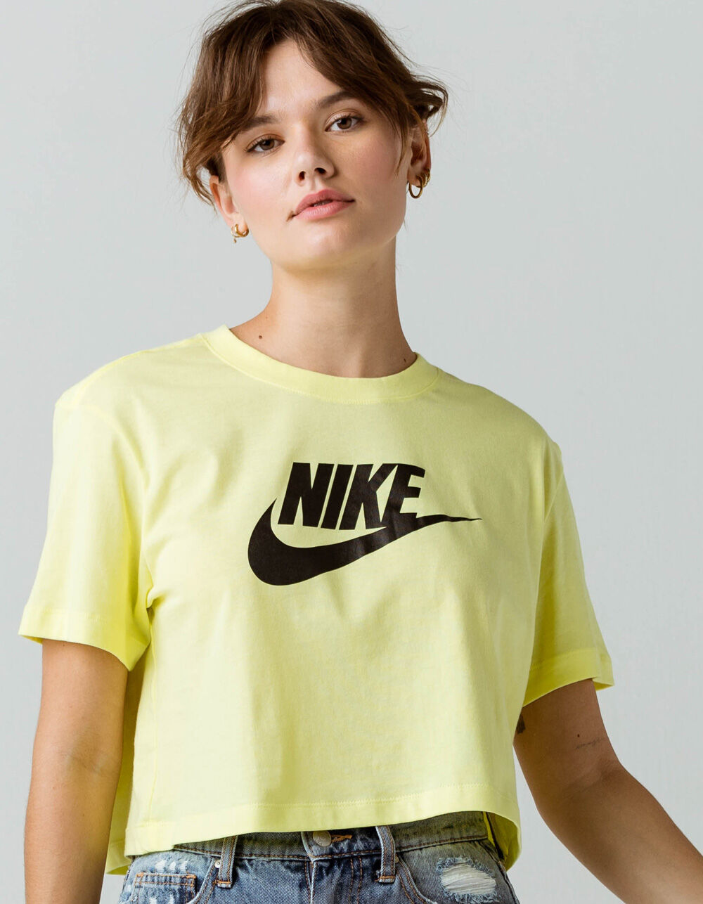 NIKE Sportswear Essential Womens Crop Tee YELLOW Tillys