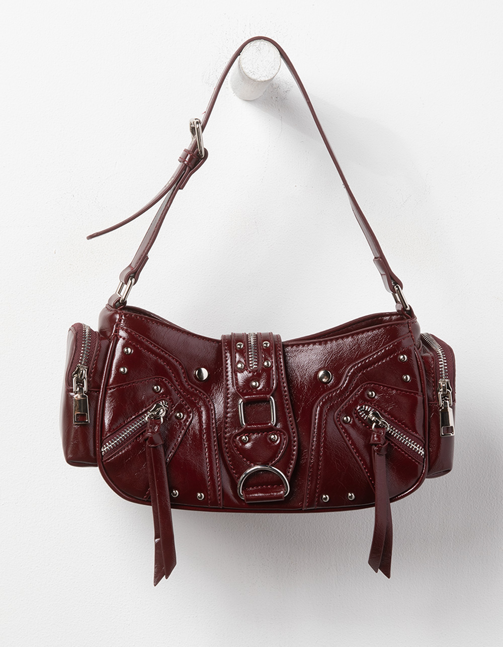 Vero Multi Pocket Shoulder Bag - BURGUNDY