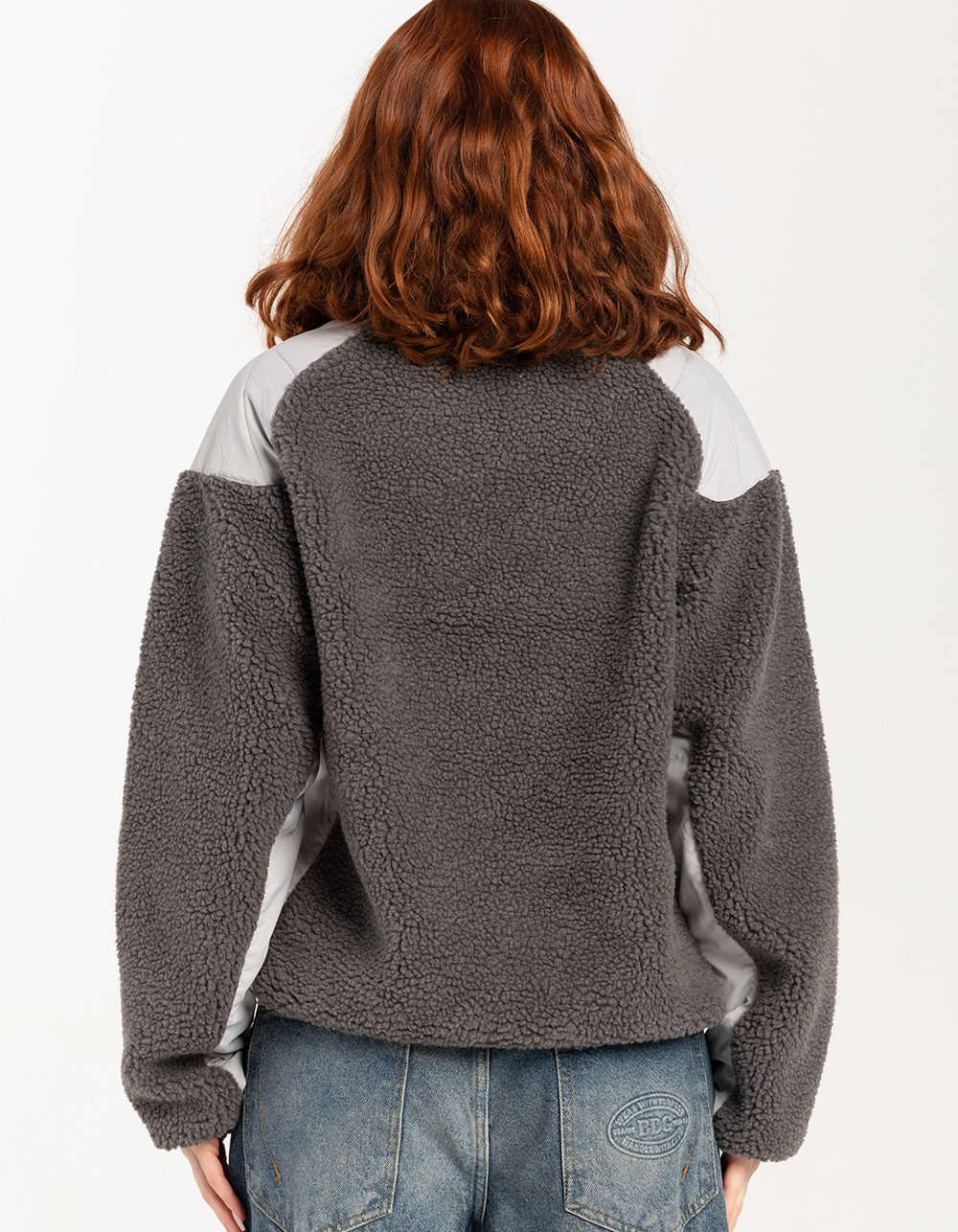 IETS FRANS Reversible Borg Fleece Womens Jacket - GRAY COMBO | Tillys