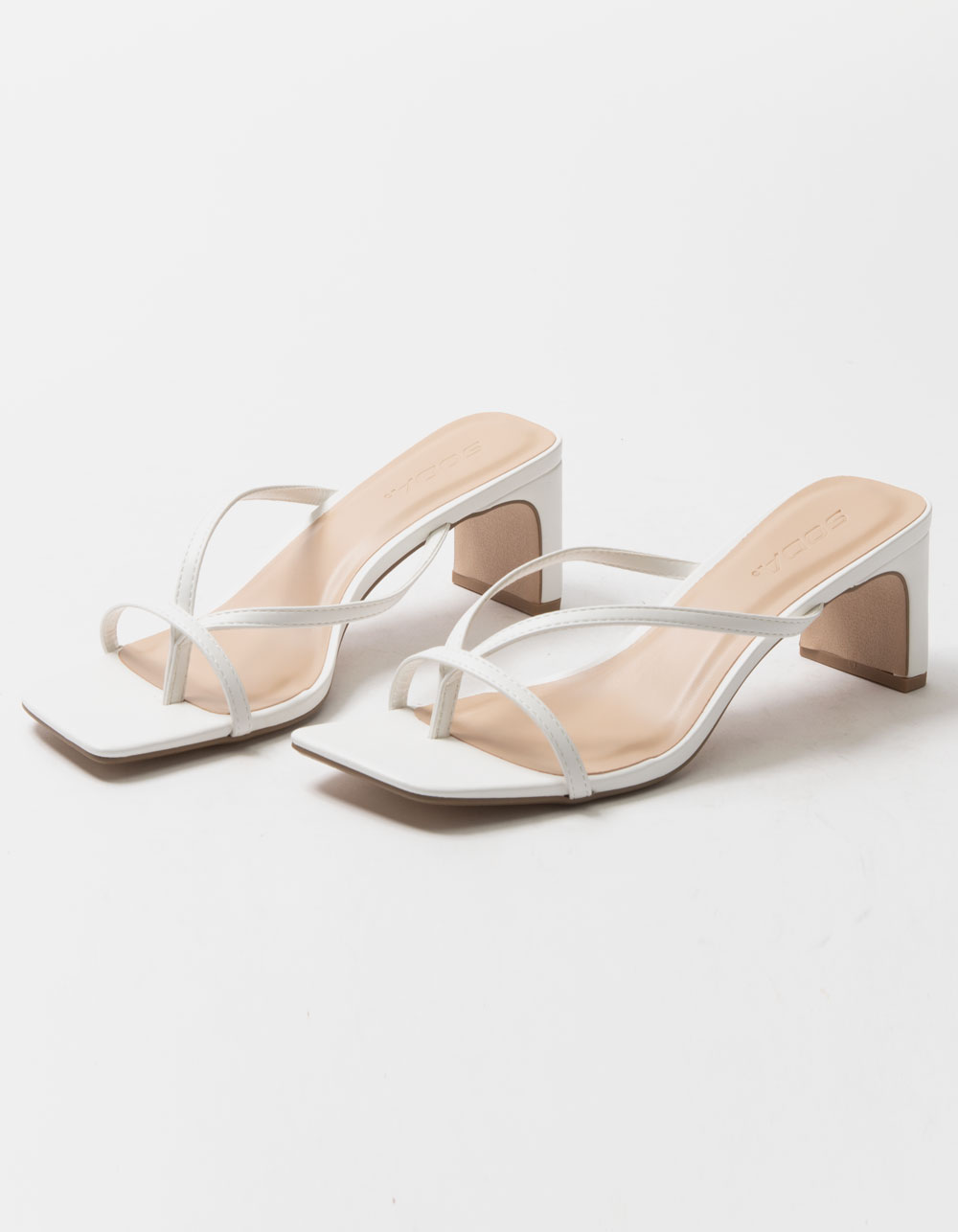 SODA Thong Womens Heeled Sandals - WHITE | Tillys