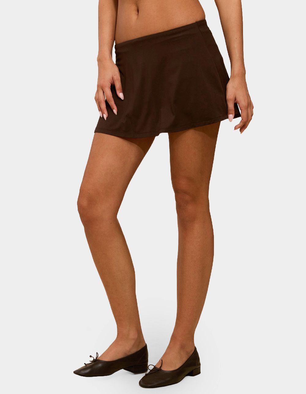 EDIKTED Keisha Flared Mini Skort - BROWN