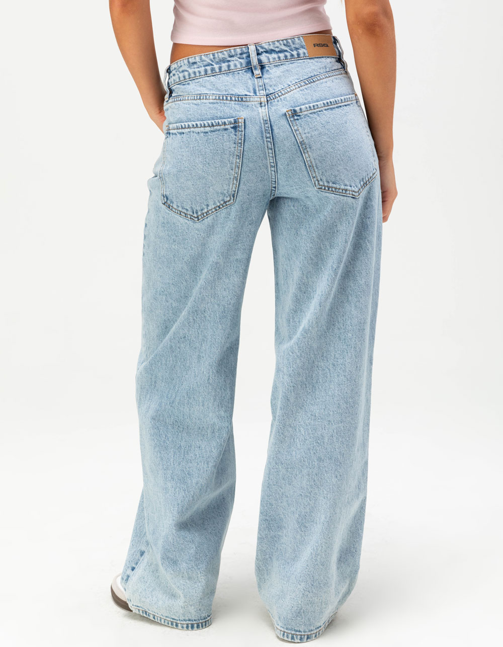 RSQ Womens High Rise Baggy Jeans - LIGHT VINTAGE
