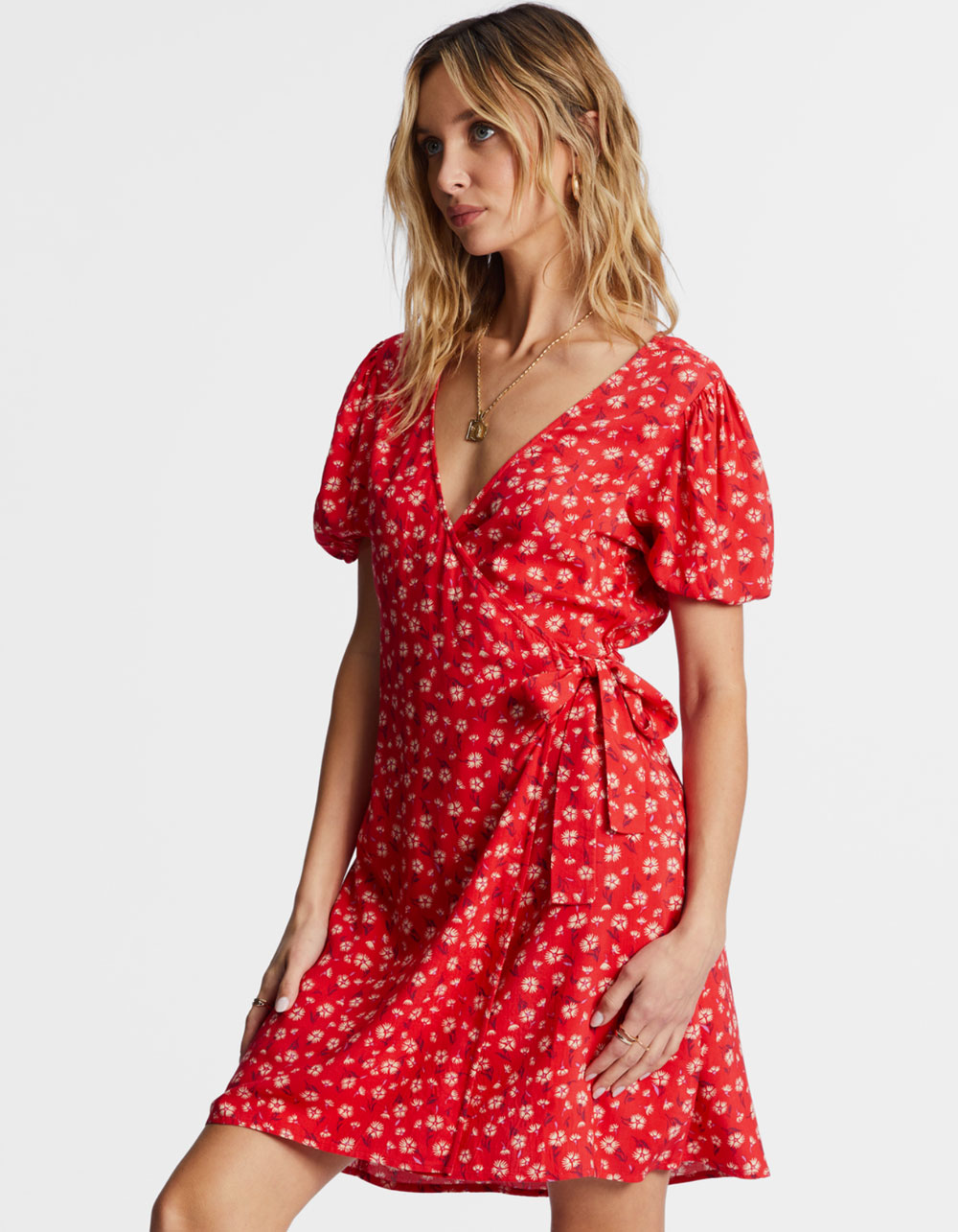 BILLABONG Hot Tropics Womens Mini Wrap Dress - RED COMBO | Tillys