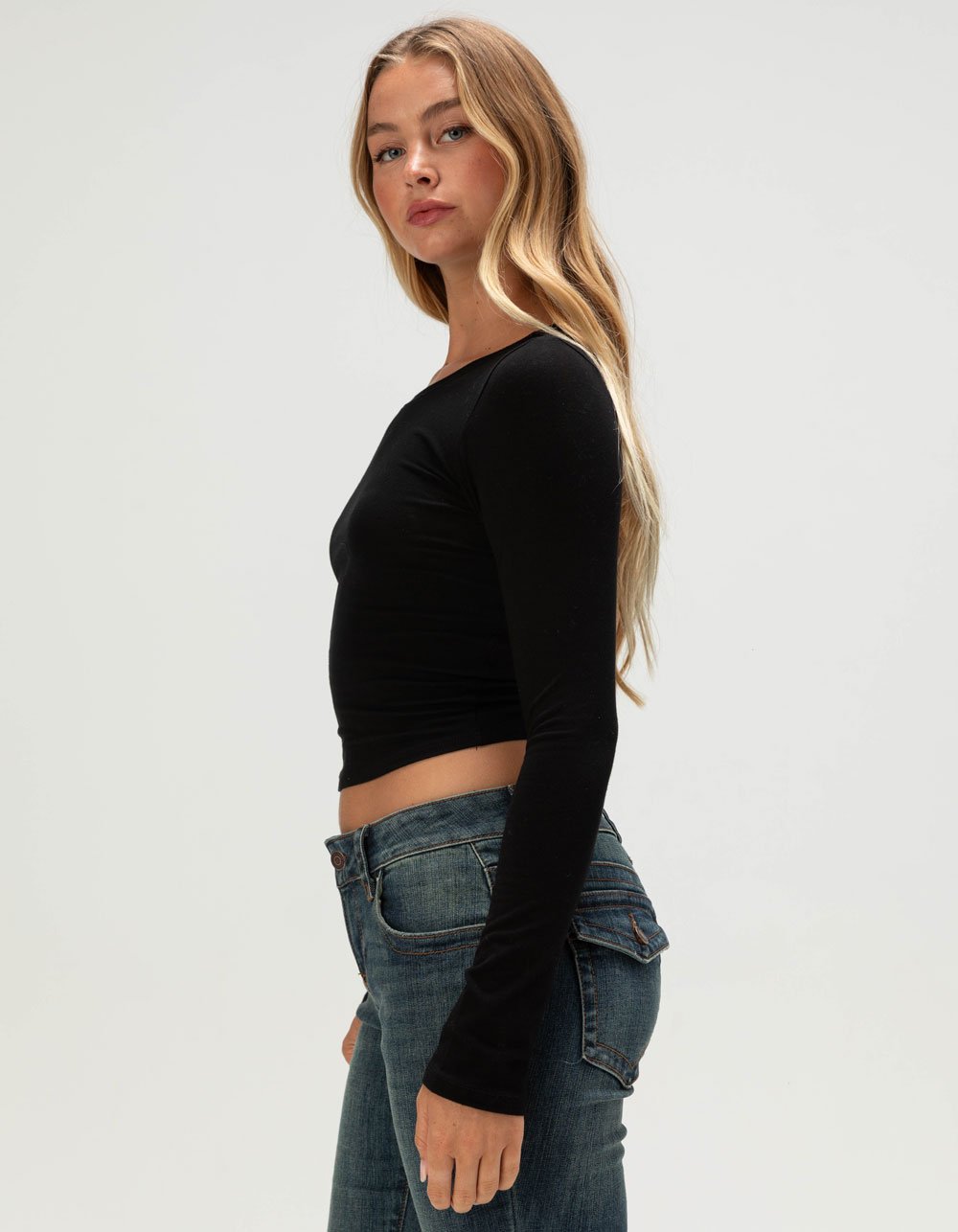 TILLYS Womens Long Sleeve Baby Tee