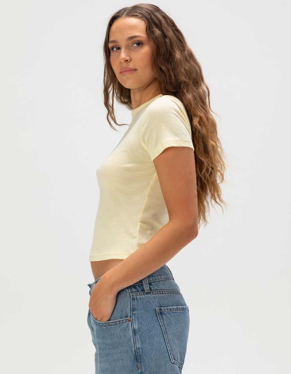 FULL TILT Embellished Starfish Womens Tee - YELLOW