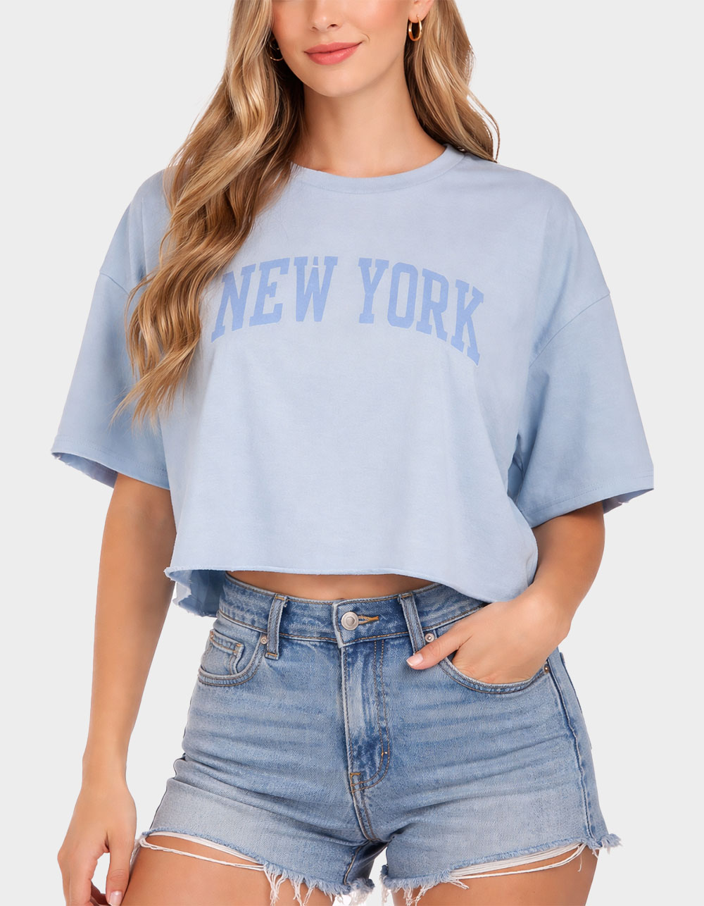 PRINCE PETER New York Varsity Womens Crop Tee - ATLANTIC BLUE