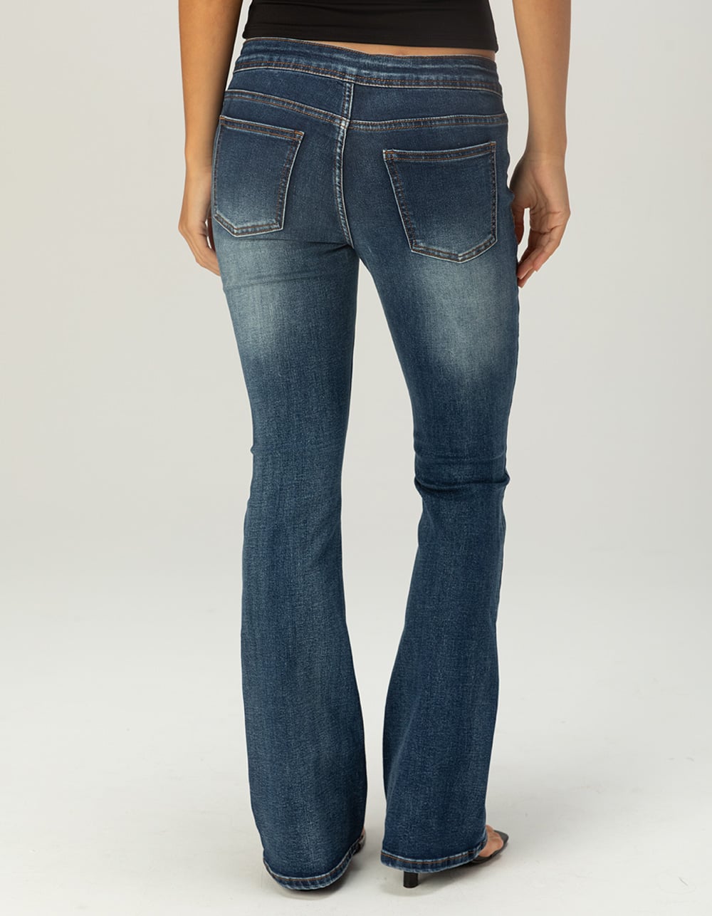 RSQ Womens Low Rise Butterfly Lace-Up Bootcut Jeans - Dark Wash