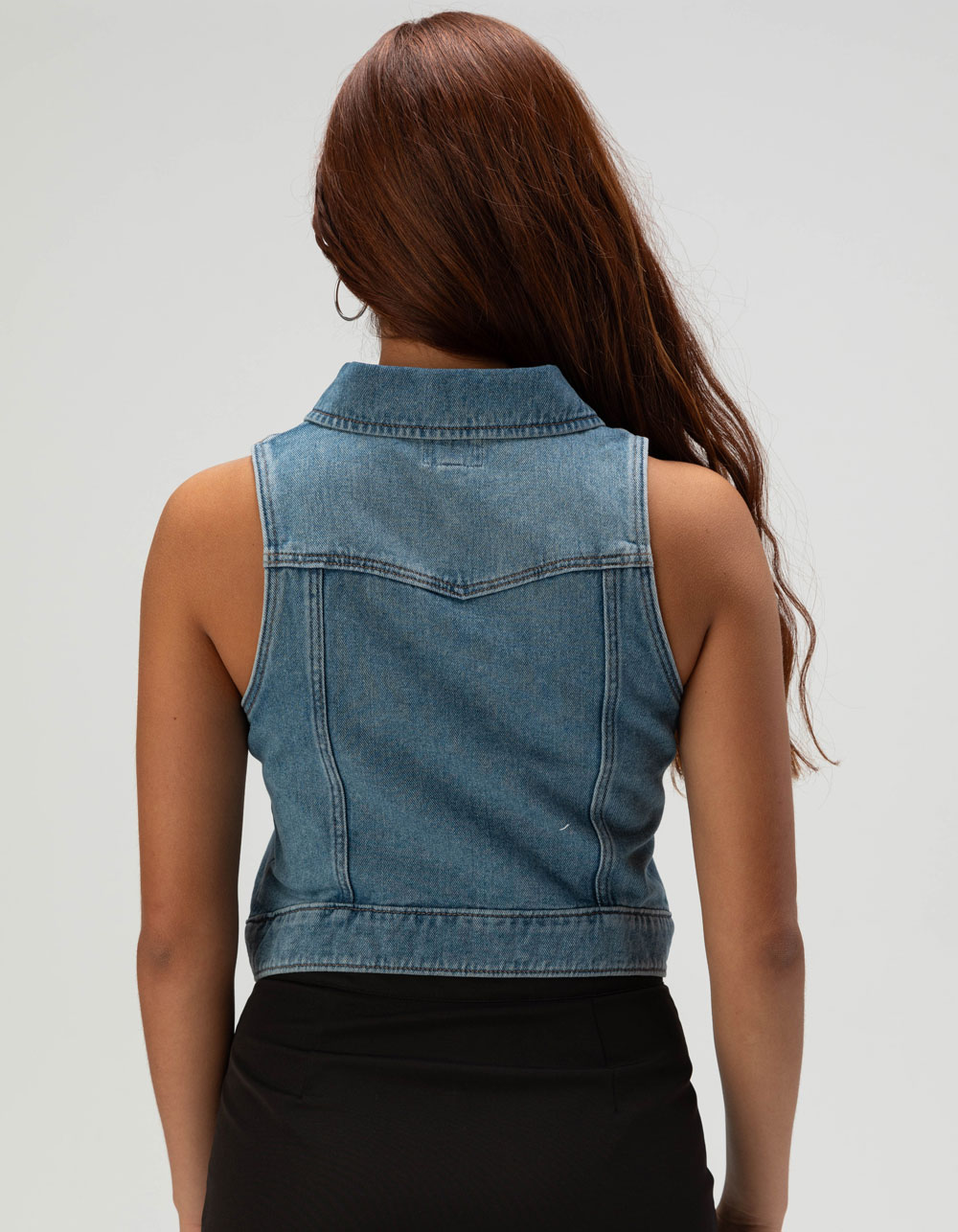 WRANGLER Womens Denim Zip Vest - DENIM