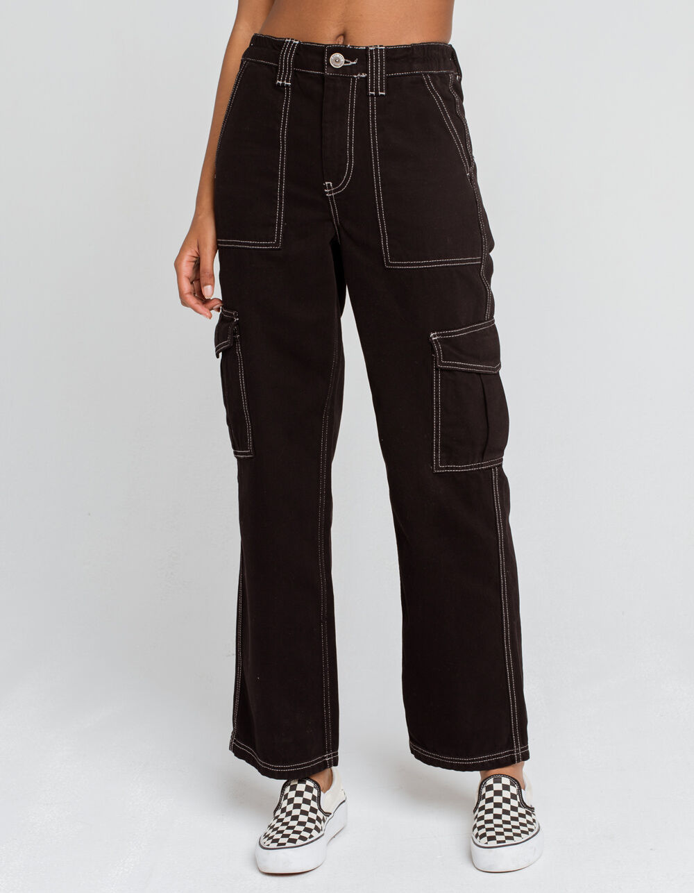 BDG Urban Outfitters Contrast Stitch Womens Black Skate Jeans BLACK