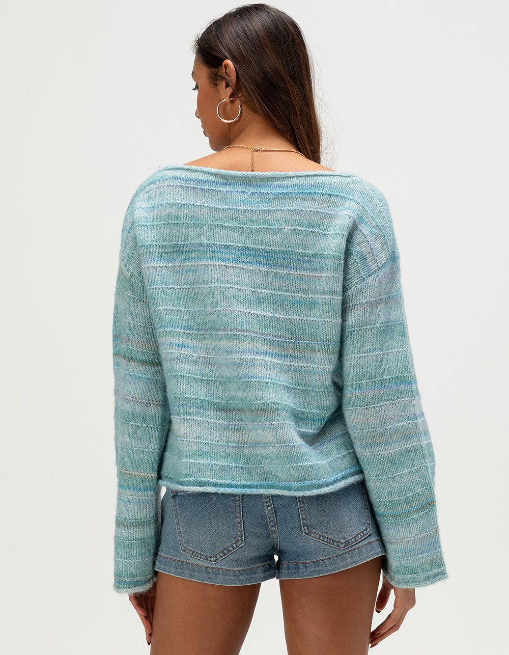RHYTHM Baklava Womens Off The Shoulder Sweater