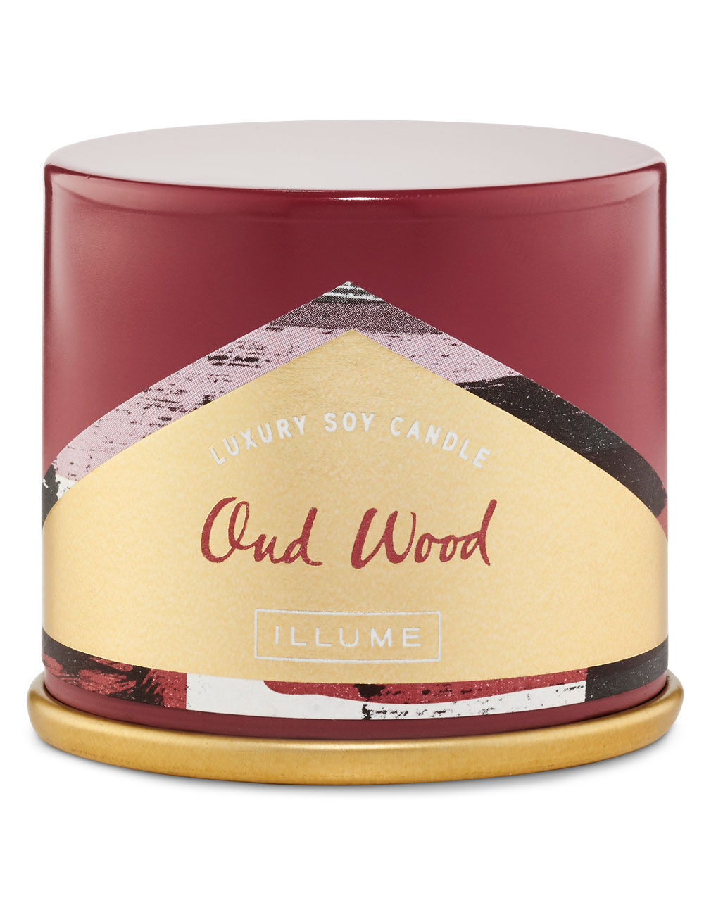 ILLUME Demi Vanity Tin Oud Wood Candle MAROON/GOLD Tillys
