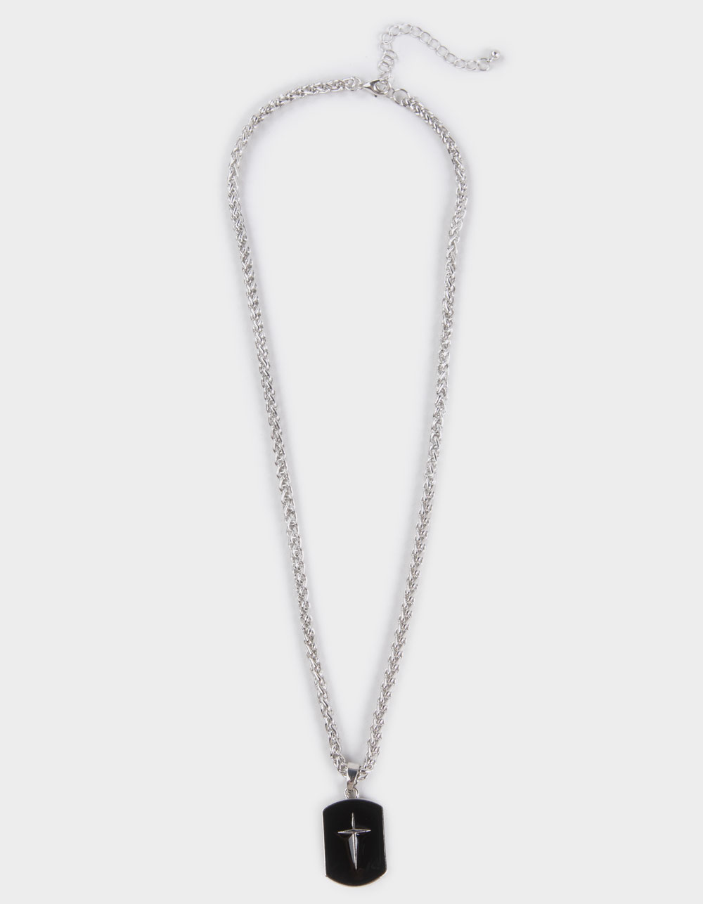 RSQ Starburst Tag Pendant Chain Necklace - SILVER