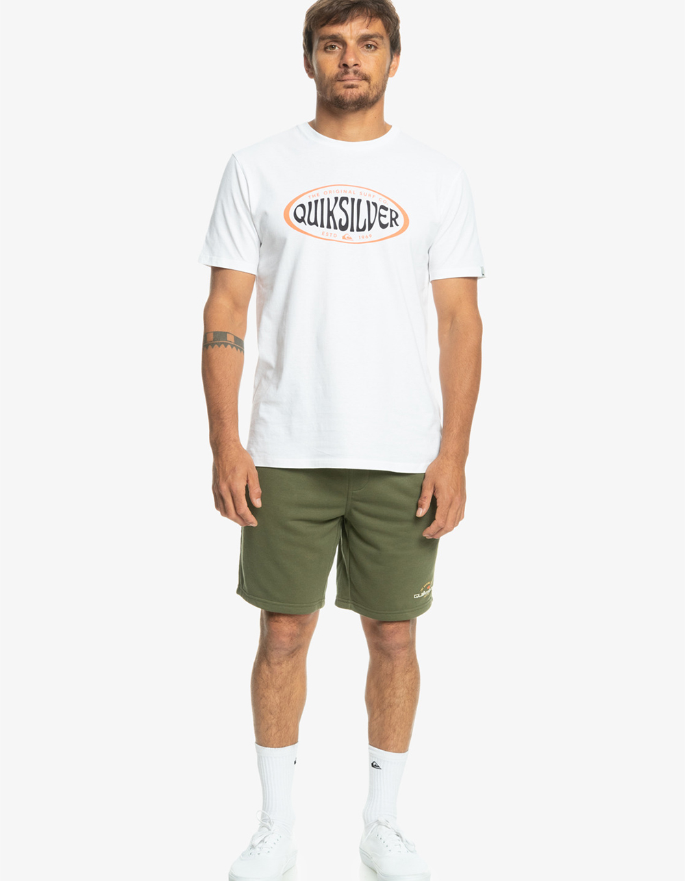 QUIKSILVER Local Surf Mens Sweat Shorts OLIVE Tillys