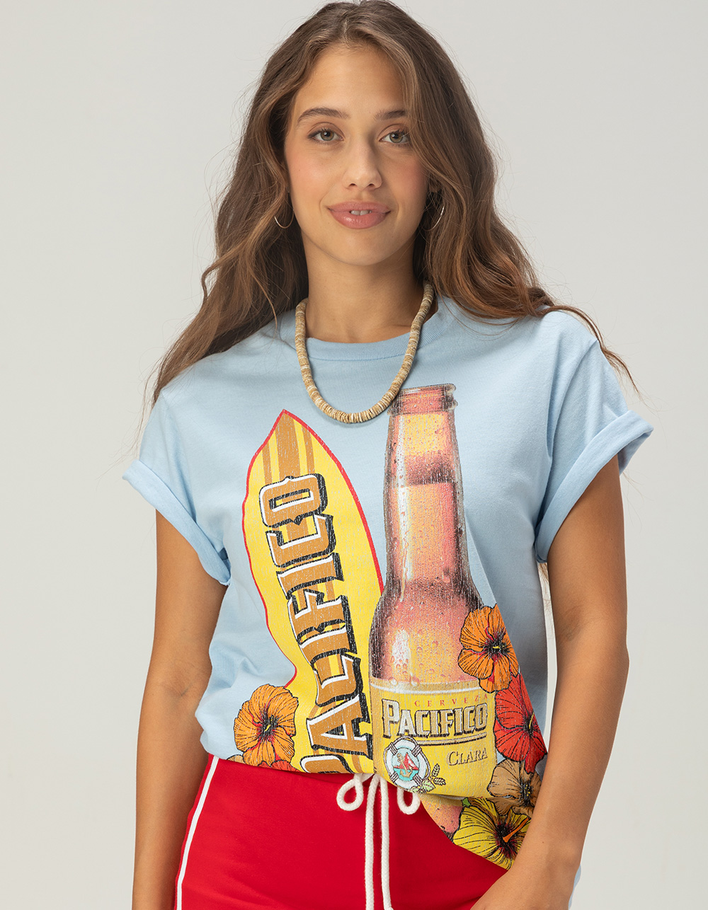 PACIFICO Womens Boyfriend Tee - LIGHT BLUE