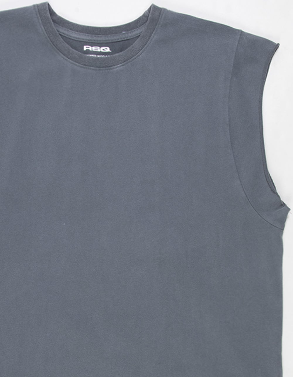 RSQ Mens Washed Crop Muscle Tee - DARK GRAY