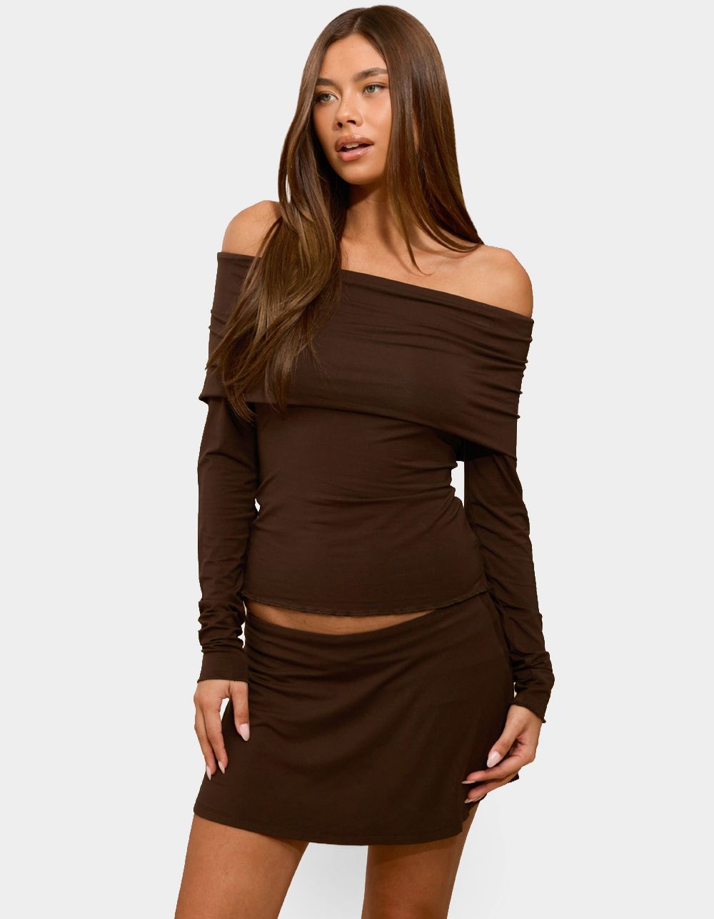 EDIKTED Habiba Foldover Off Shoulder Top