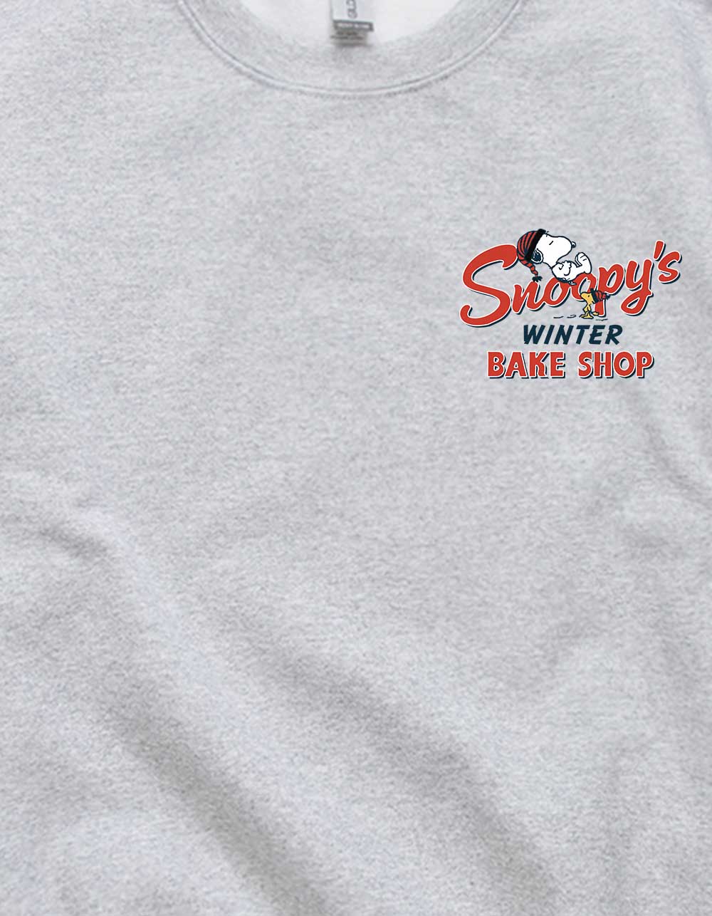 PEANUTS Snoopy's Winter Bake Shop Unisex Crewneck Sweatshirt - HEATHER GRAY