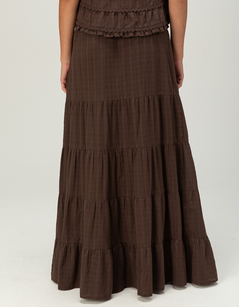 PATRONS OF PEACE Lotus Womens Maxi Skirt - BROWN