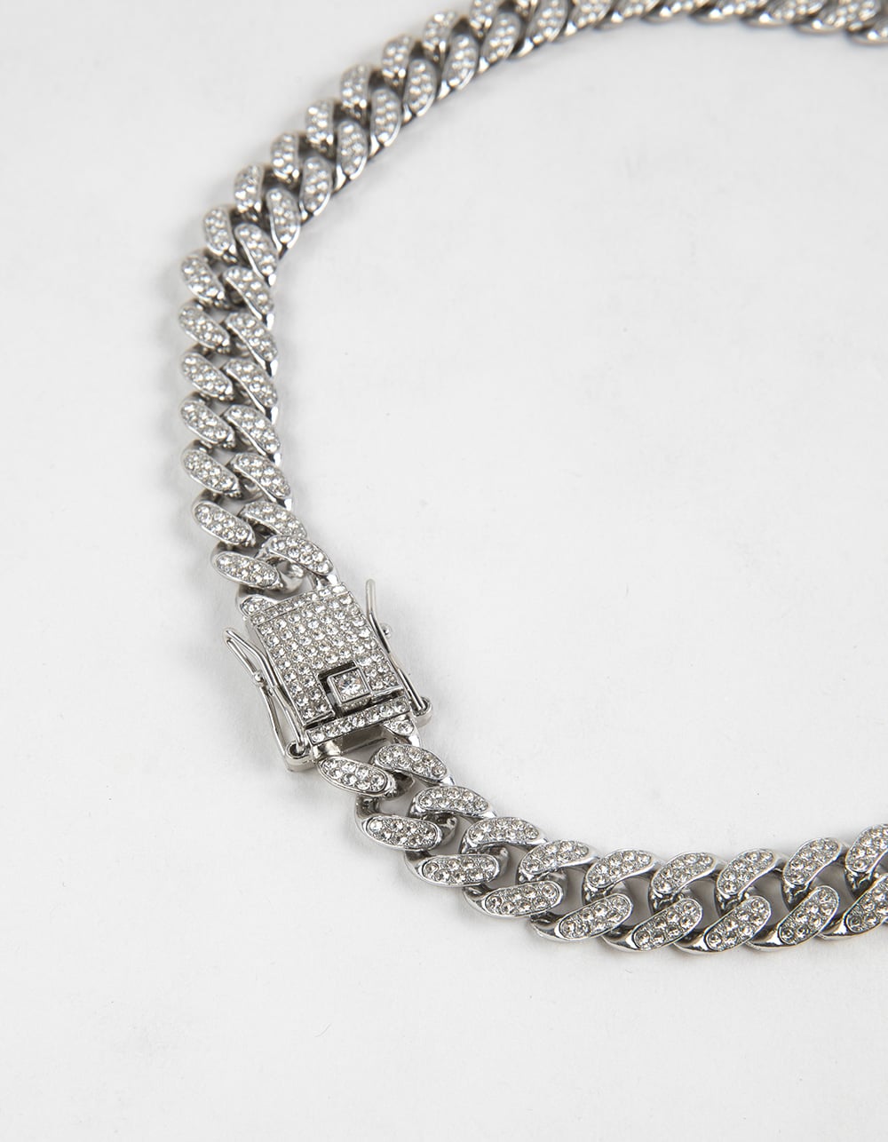 RSQ Iced Cuban Link Necklace - SILVER