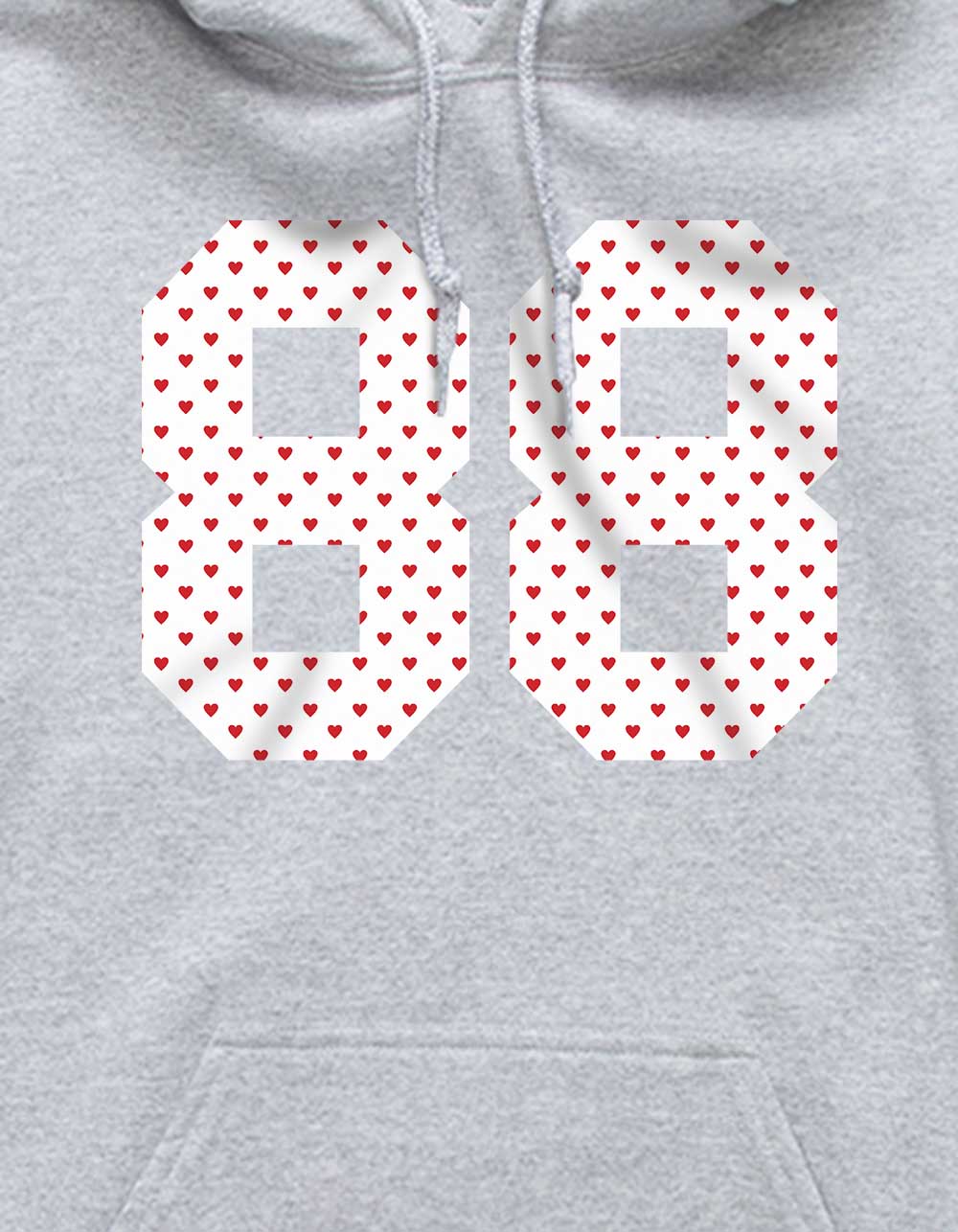 88 Heart Fill Unisex Hoodie - HEATHER GRAY