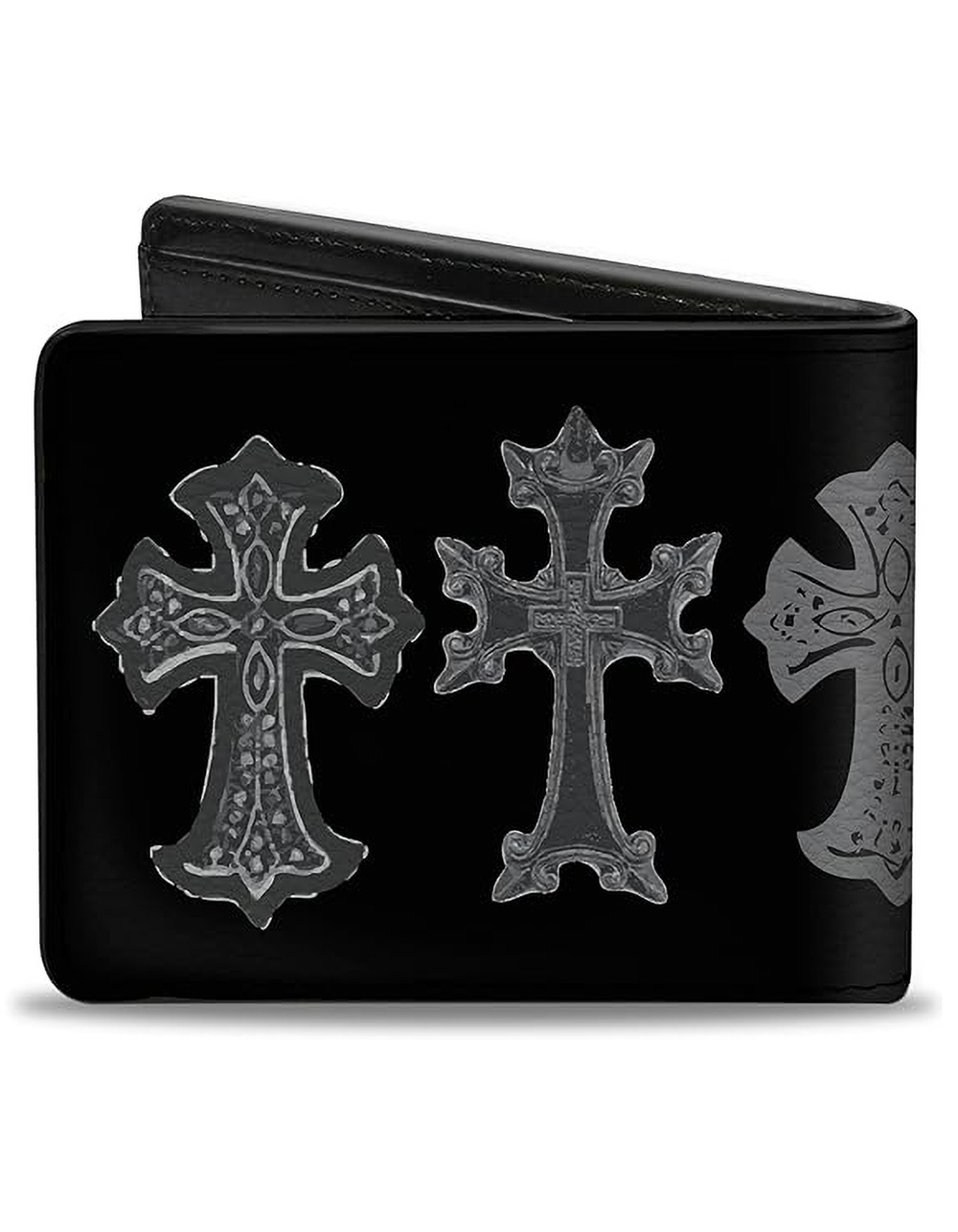 BUCKLE-DOWN Crosses Bifold Wallet - BLACK COMBO