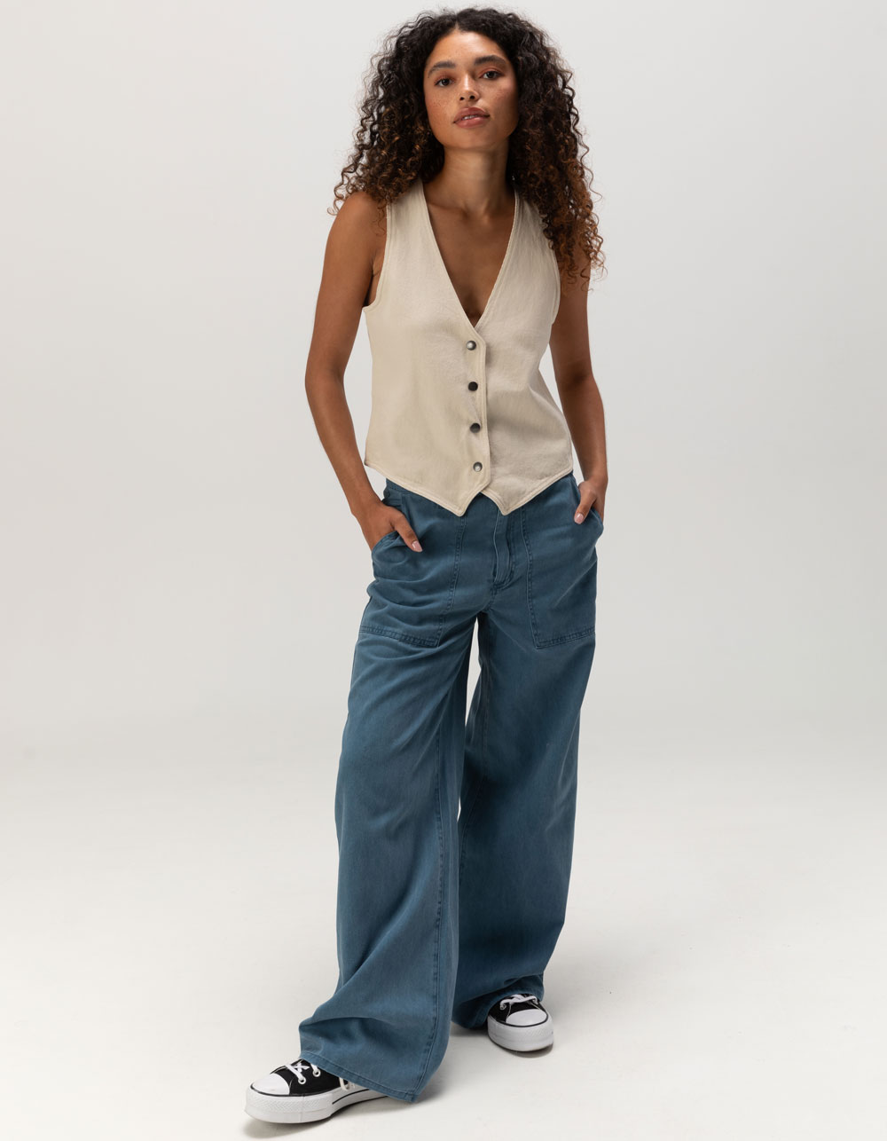 BRIXTON Ryder Womens Vest - ANTIQUE WHITE