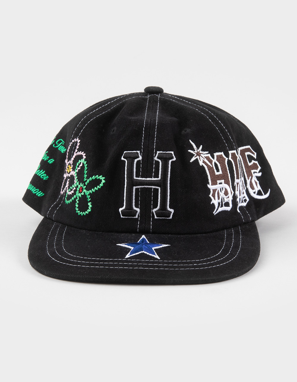 HUF Mashup 6 Panel Snapback Hat - BLACK