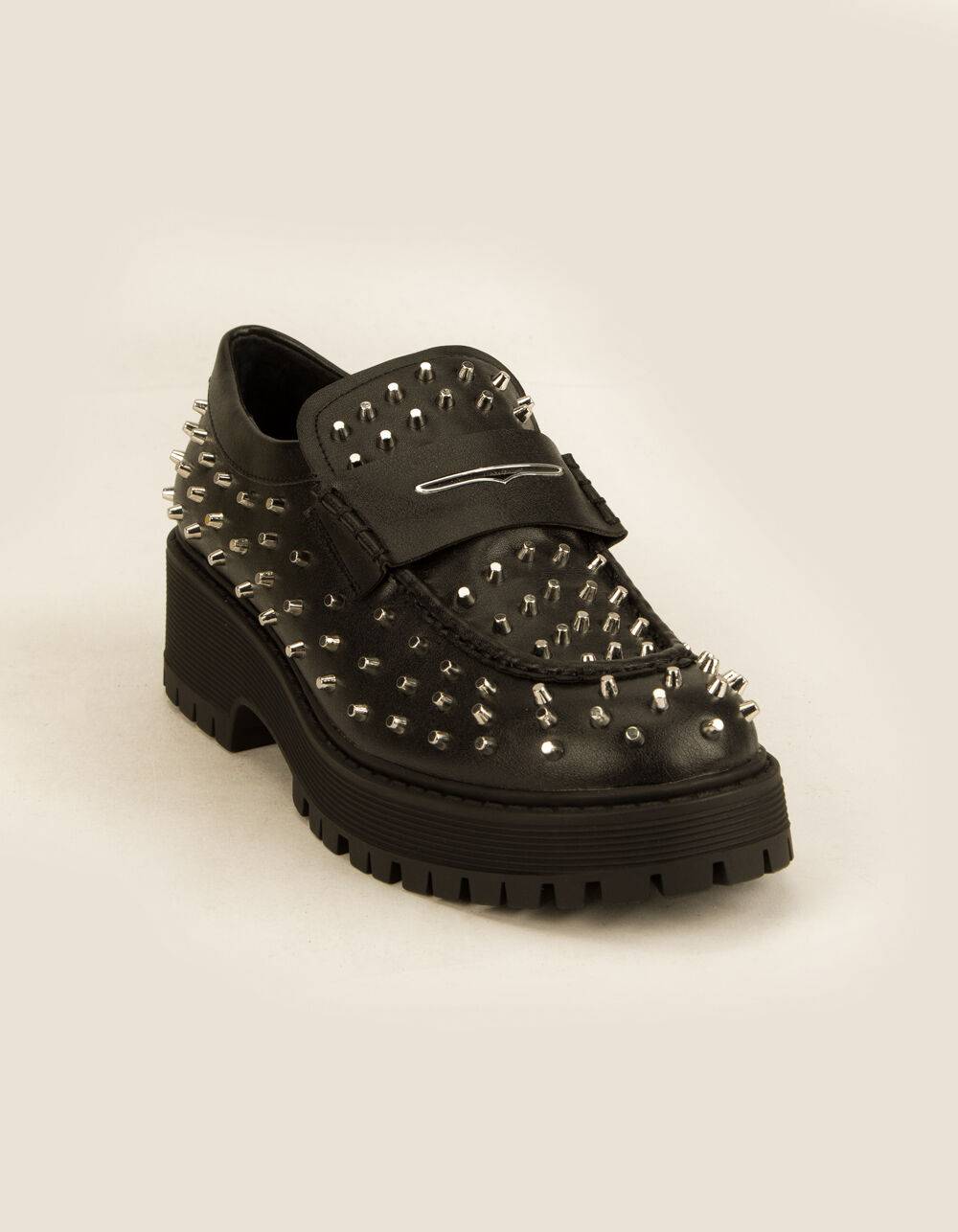 STEVE MADDEN Studded Womens Loafers - BLACK |