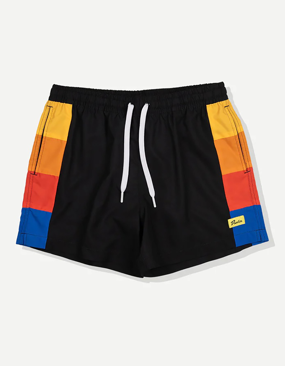 DUVIN Side Block Mens Swim Trunks - BLACK