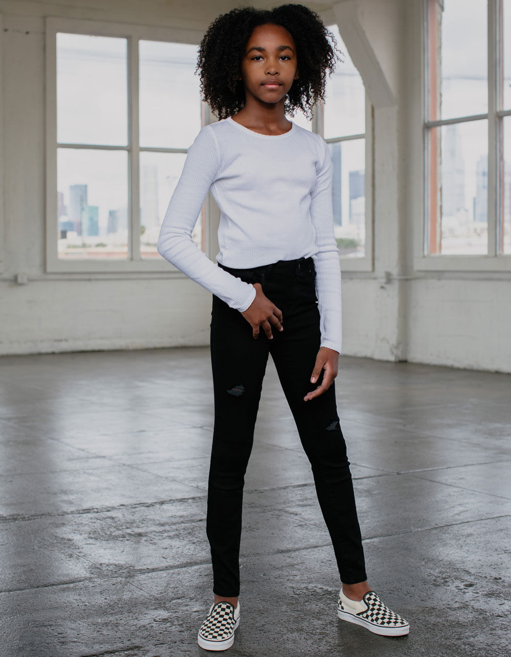 RSQ Super High Rise Ripped Girls Black Jeggings - BLACK