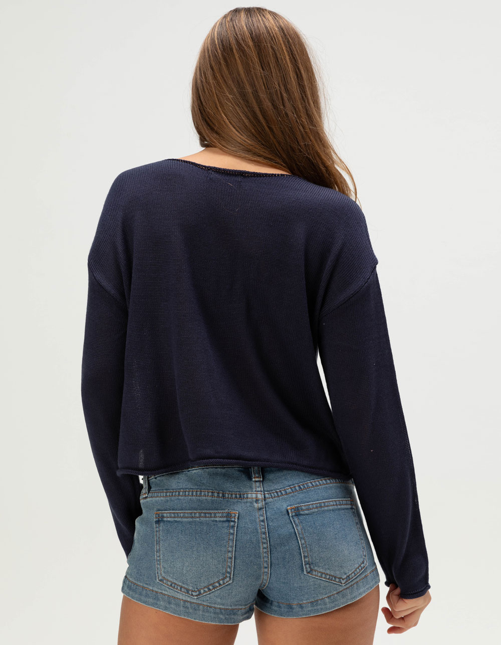 RSQ Womens Americana Sweater - NAVY