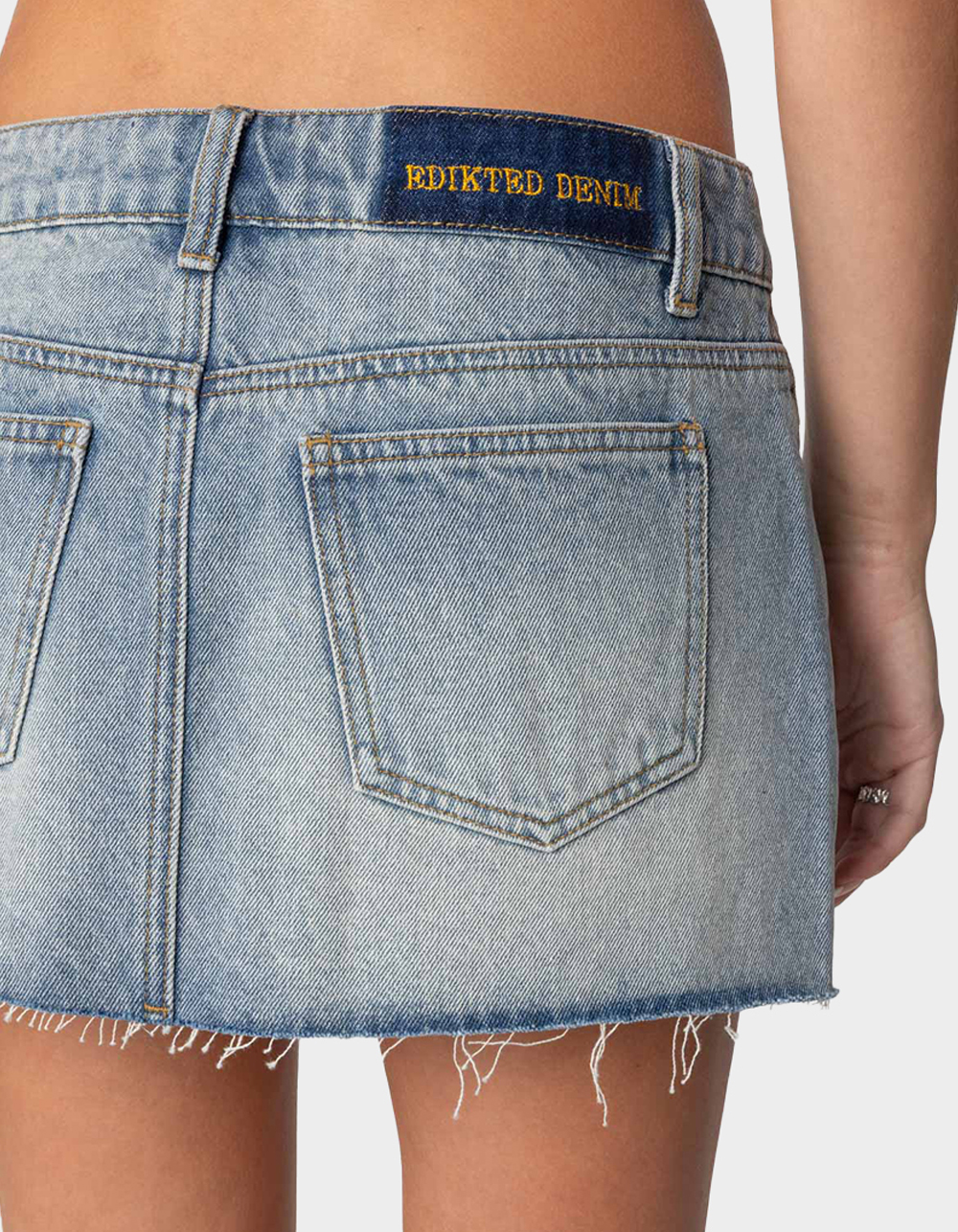 EDIKTED Brantley Denim Mini Skirt - BLUE