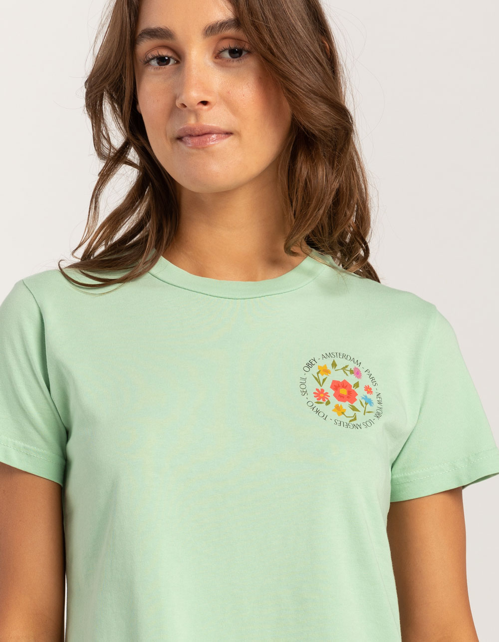 OBEY City Flowers Womens Tee - GREEN