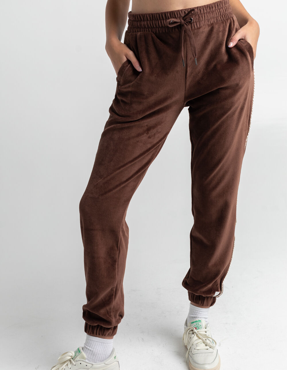 RSQ Velour Piped Joggers - BROWN | Tillys