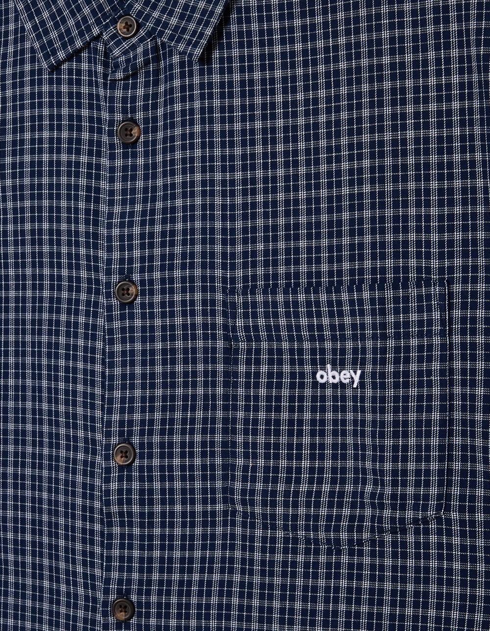 OBEY Bigwig Ian Mens Woven Shirt - BLUE