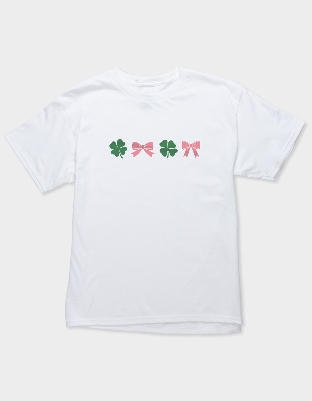 CLOVER Bows Unisex Kids Tee - WHITE