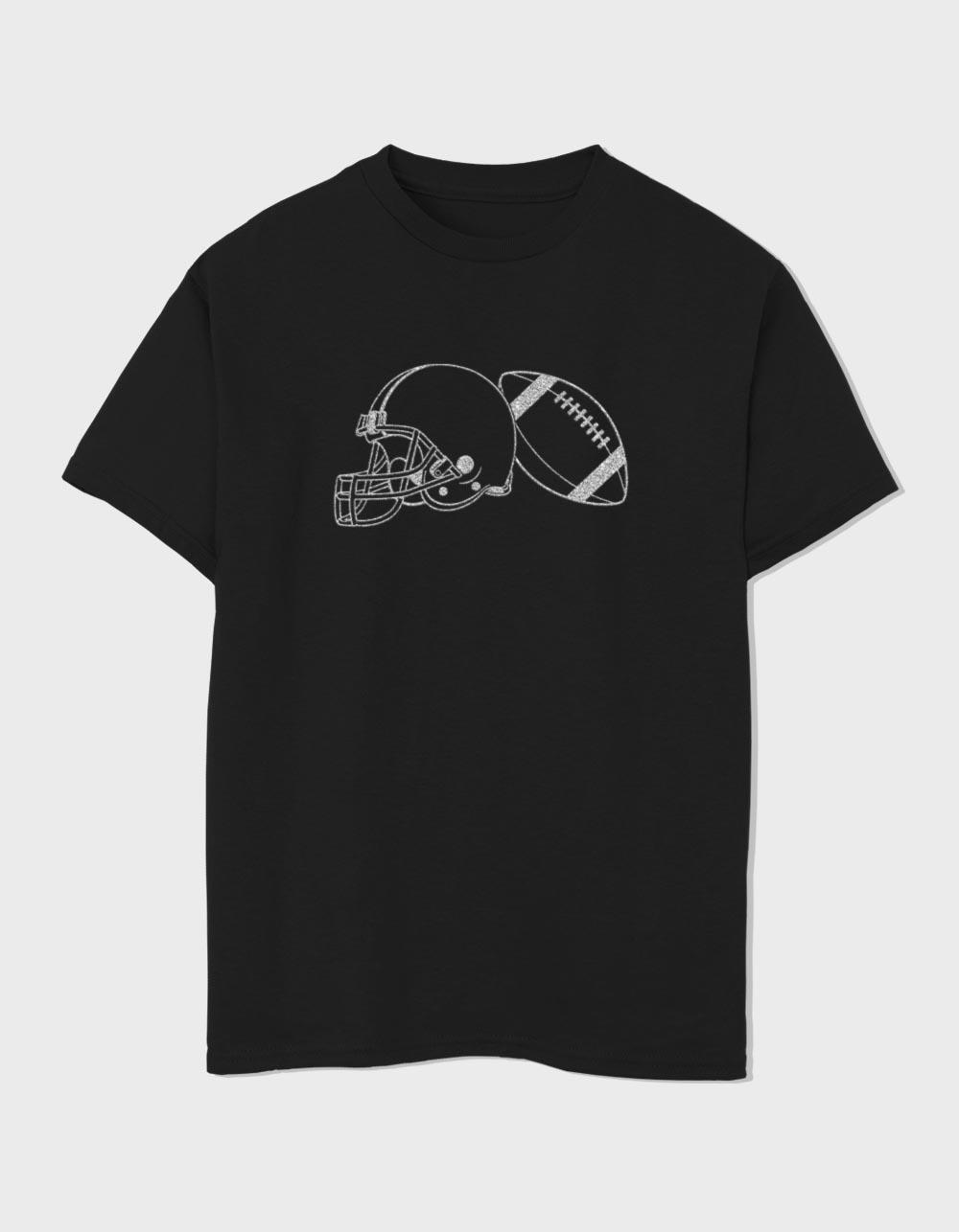 FOOTBALL Helmet Unisex Kids Tee - BLACK