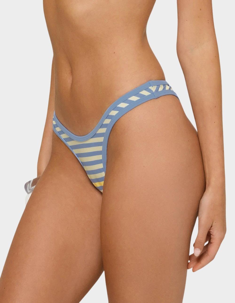EDIKTED Jayla Striped Bikini Bottoms - BLUE