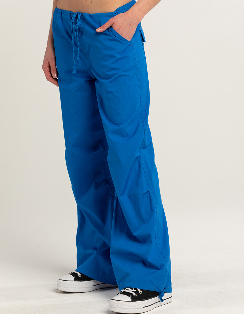 REWASH Womens Low Rise Parachute Pants BLUE Tillys