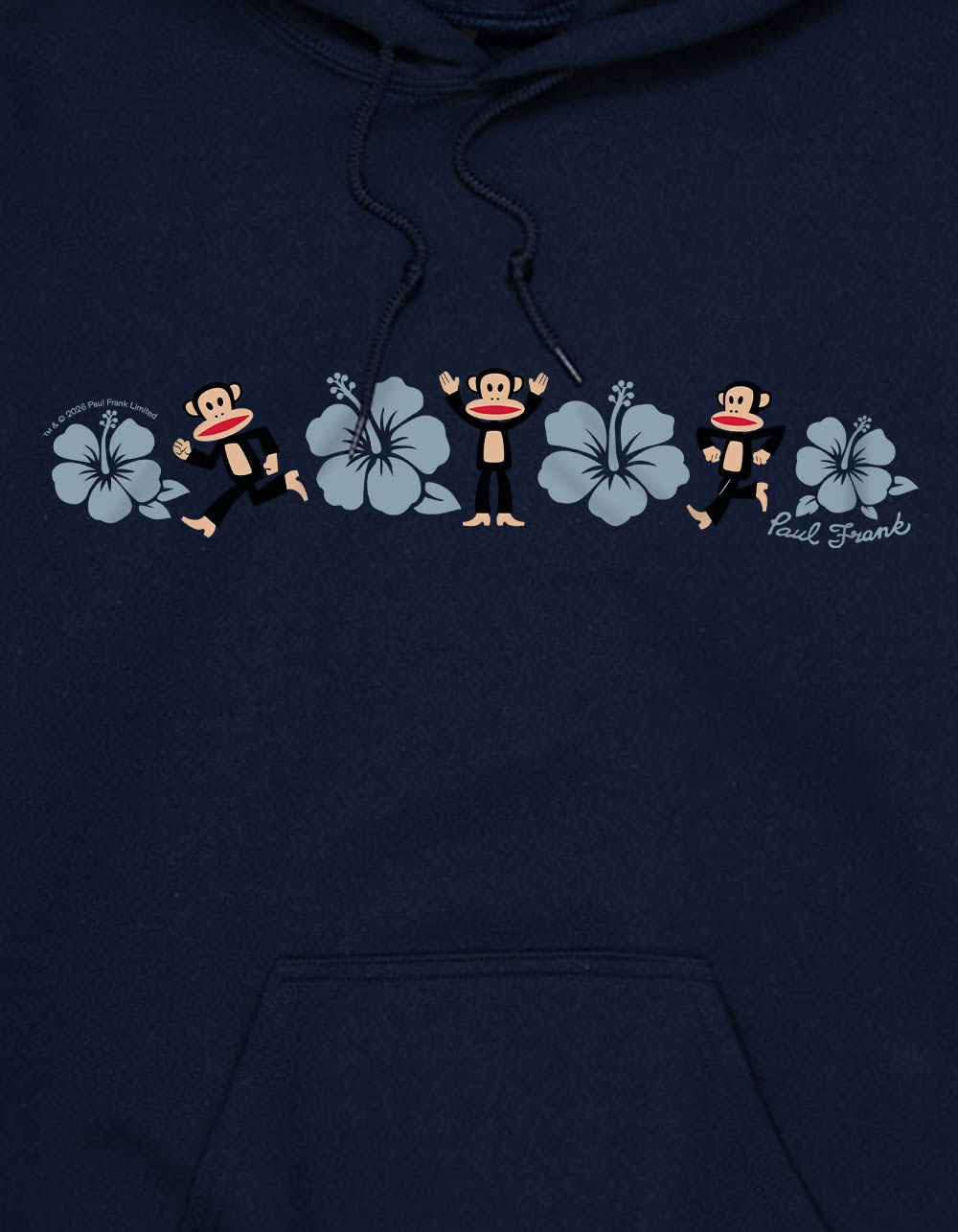 PAUL FRANK Tropical Flower Line Up Unisex Hoodie - NAVY