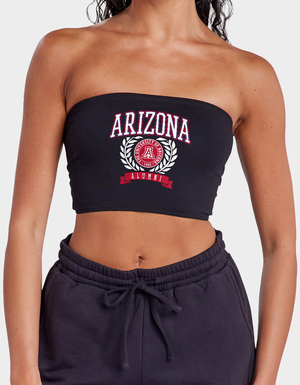THE UNIVERSITY OF ARIZONA Alumni Seal Womens Tube Top - BLACK