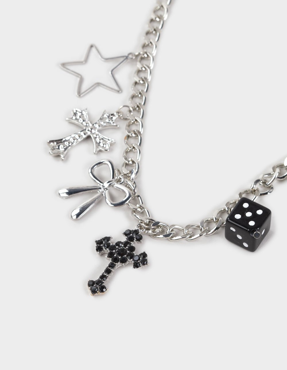 FULL TILT Cross/Star/Bow Charm Necklace - SILVER
