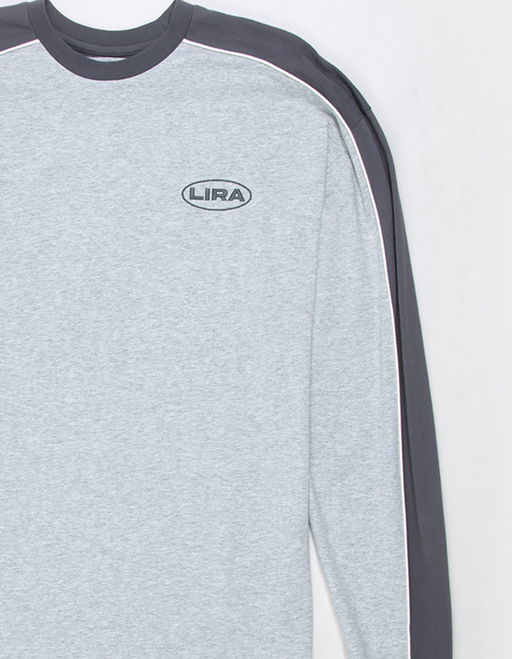 LIRA Joey Mens Long Sleeve Tee - GRAY/BLACK