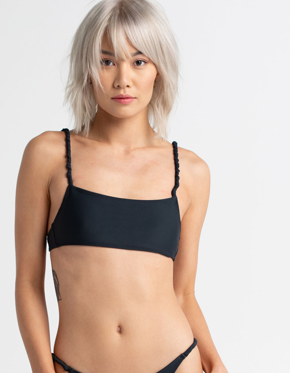 FULL TILT Square Neck Bralette Bikini Top BLACK Tillys